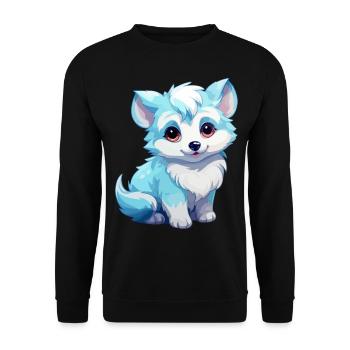 Kawaii Arctic Fox Mignon Japonais Anime Esthétique - Sweat-shirt Unisexe - noir - Devant - Alina (178cm) & Michal (187cm)