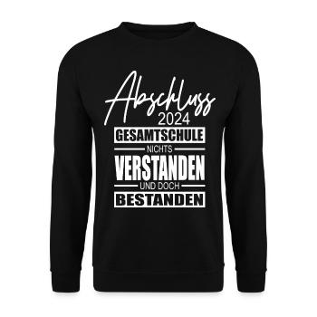 Abschluss 2024 Gesamtschule - Unisex Pullover - Schwarz - Vorne - Alina (178cm) & Michal (187cm)