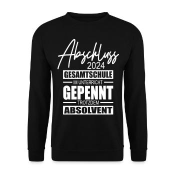 Abschluss 2024 Gesamtschule - Unisex Pullover - Schwarz - Vorne - Alina (178cm) & Michal (187cm)
