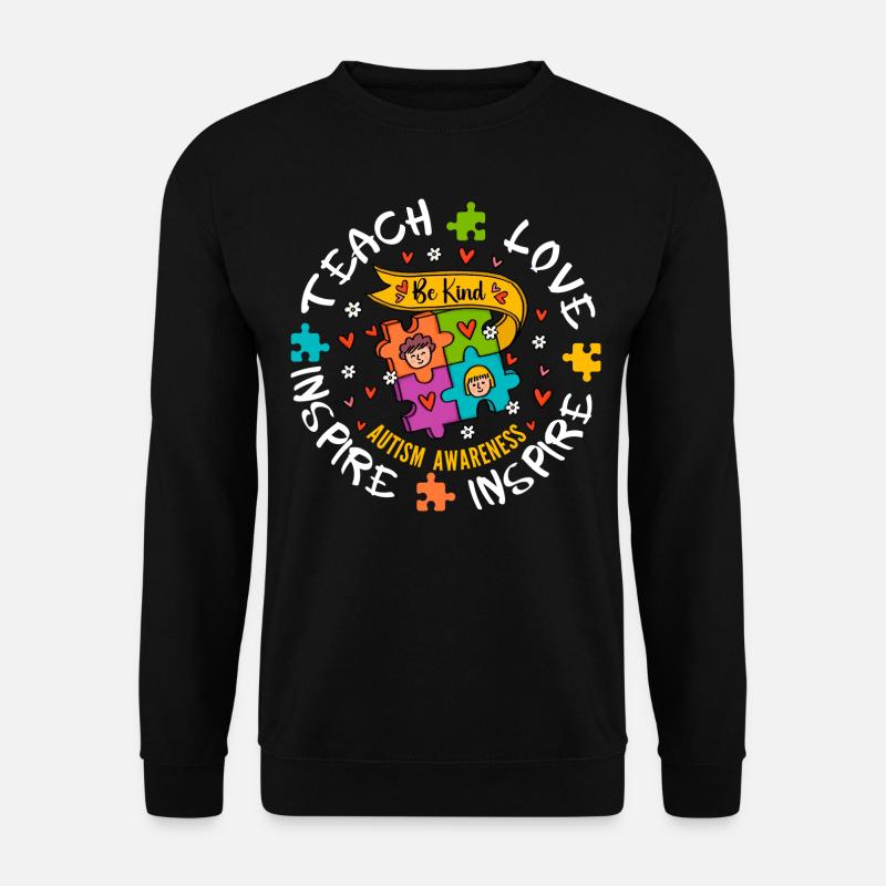 Autismus-Bewusstseins-Lehrer: Lehren, Hoffnung, Liebe, Inspirieren - Unisex Pullover - Schwarz