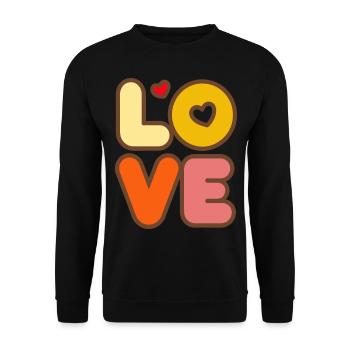 Signe de paix Amour des années 60 des années 70 Costume Groovy Hippie - Sweat-shirt Unisexe - noir - Devant - Alina (178cm) & Michal (187cm)