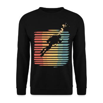 Scuba Diving Diving Diver Vintage - Unisex Sweatshirt - black - Front - Alina (178cm) & Michal (187cm)
