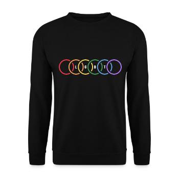 lgbt identität regenbogen human - Unisex Pullover - Schwarz - Vorne - Alina (178cm) & Michal (187cm)