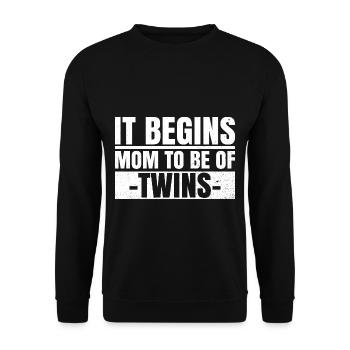 Muttertag Mutter von 2 Zitat für eine zukünftige - Unisex Pullover - Schwarz - Vorne - Alina (178cm) & Michal (187cm)