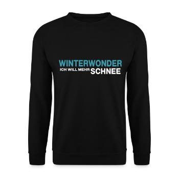 Schnee Winterwonder Winterzeit Schneeflocke - Unisex Pullover - Schwarz - Vorne - Alina (178cm) & Michal (187cm)