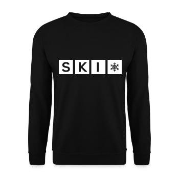 skifahrer alpin hüttengaudi pulverschnee - Unisex Pullover - Schwarz - Vorne - Alina (178cm) & Michal (187cm)