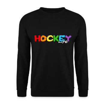 Hockey sur gazon Hockey-vie Terrain de hockey - Sweat-shirt Unisexe - noir - Devant - Alina (178cm) & Michal (187cm)