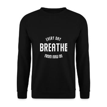 breathe Yoga - Unisex Sweatshirt - black - Front - Alina (178cm) & Michal (187cm)