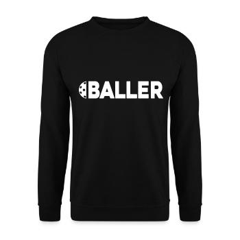 Floorball Floorball Floorball Trainer FloorBALLER - Unisex Sweatshirt - black - Front - Alina (178cm) & Michal (187cm)