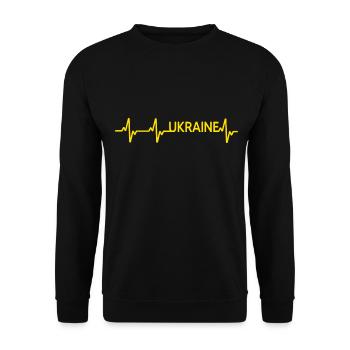 UKRAINE-heartbeat support Zelenskyy PRO-ukraina - Unisex Sweatshirt - black - Front - Alina (178cm) & Michal (187cm)