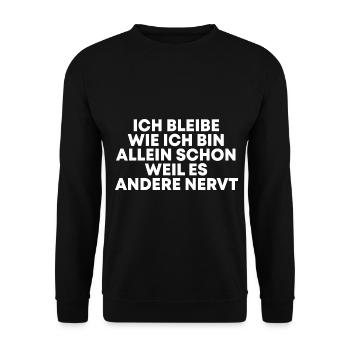 Lustige Sprüche Witzige Sprüche Geschenk - Unisex Pullover - Schwarz - Vorne - Alina (178cm) & Michal (187cm)