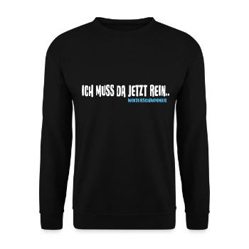 Winterschwimmer will Eisbaden Kälteresistent - Unisex Pullover - Schwarz - Vorne - Alina (178cm) & Michal (187cm)