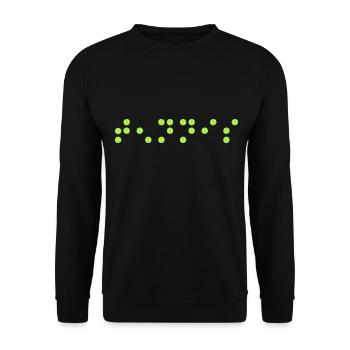 Balle de tennis « Tennis Code Braille » - Sweat-shirt Unisexe - noir - Devant - Alina (178cm) & Michal (187cm)