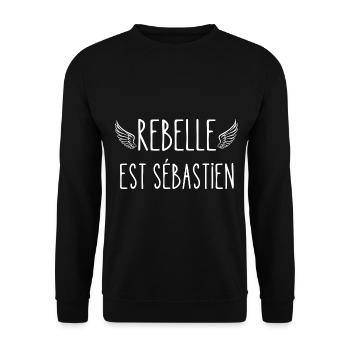 rebelle est sébastien - Sweat-shirt Unisexe - noir - Devant - Alina (178cm) & Michal (187cm)