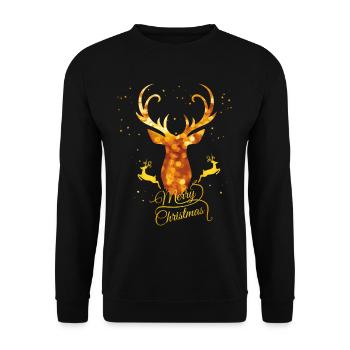 cerf or noël Noël apresski glamour bois - Sweat-shirt Unisexe - noir - Devant - Alina (178cm) & Michal (187cm)