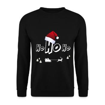 Noël Noël moche Ho ho chapeau rouge - Sweat-shirt Unisexe - noir - Devant - Alina (178cm) & Michal (187cm)