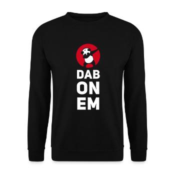 dab on em dabbing panda football touchdown mooving - Unisex Pullover - Schwarz - Vorne - Alina (178cm) & Michal (187cm)