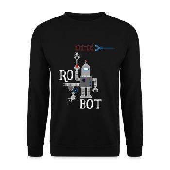 petite machine robot rétro illu amusant Humour Auto - Sweat-shirt Unisexe - noir - Devant - Alina (178cm) & Michal (187cm)