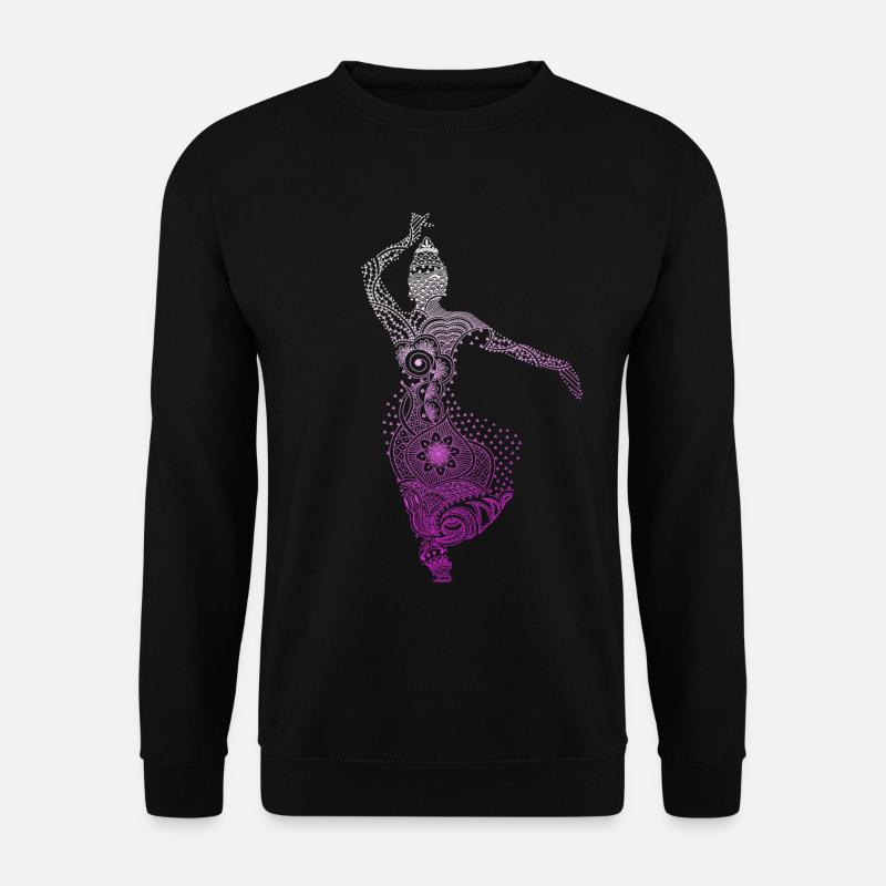Yoga Tanz Tempel Mandala Indien spiritual tänzerin - Unisex Pullover - Schwarz