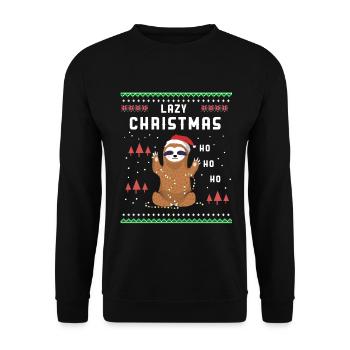 Lazy Noël / indolence / cadeaux - Sweat-shirt Unisexe - noir - Devant - Alina (178cm) & Michal (187cm)