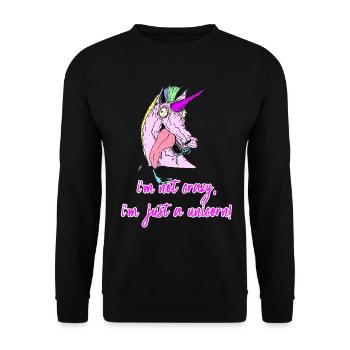 crazy unicorn crazy unicorn - Unisex Sweatshirt - black - Front - Alina (178cm) & Michal (187cm)