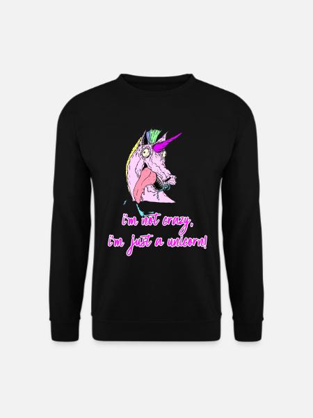 crazy unicorn verrücktes einhorn - Unisex Pullover - Schwarz