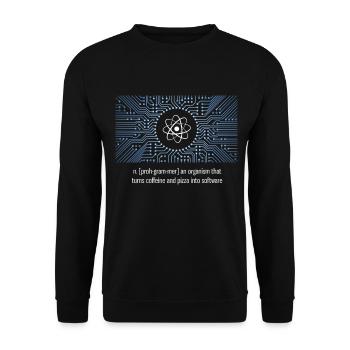 nerd programmer big bang board CPU pc code LOL - Unisex Sweatshirt - black - Front - Alina (178cm) & Michal (187cm)