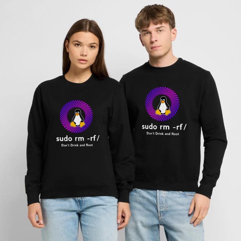 Computer Sys admin Pinguin Nerd pc sudo rm -rf cod Unisex Pullover