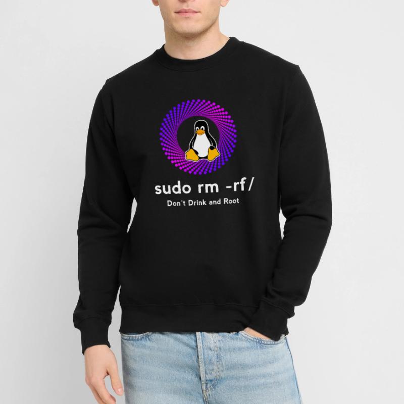 Computer Sys admin Penguin Nerd pc sudo rm -rf cod Unisex Sweatshirt