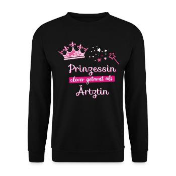 Ärztin Prinzessin Beruf Frau fee Krone beste mama - Unisex Pullover - Schwarz - Vorne - Alina (178cm) & Michal (187cm)