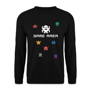 game area pixel nerd pc konsole retro gamer Monste - Unisex Sweatshirt - black - Front - Alina (178cm) & Michal (187cm)