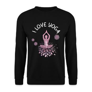 Yoga om spiritual buddha namaste woman course sport - Unisex Sweatshirt - black - Front - Alina (178cm) & Michal (187cm)