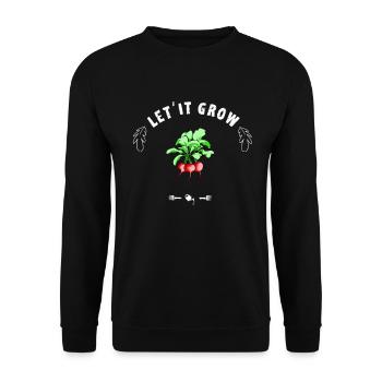 Laissez-la pousser Plante de radis Marché fermier biologique - Sweat-shirt Unisexe - noir - Devant - Alina (178cm) & Michal (187cm)