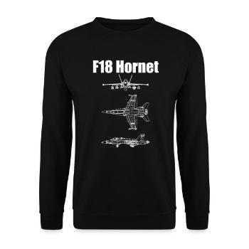 F18 Hornet Aircraft - Unisex Sweatshirt - black - Front - Alina (178cm) & Michal (187cm)