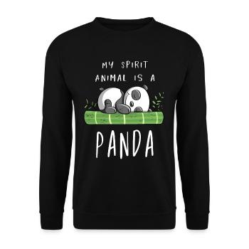 My Spirit Animal Is A Panda - Panda Bear - Comic - Unisex Sweatshirt - black - Front - Alina (178cm) & Michal (187cm)