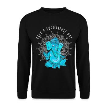 buddha ganesha yoga namaste elefant meditation om - Unisex Pullover - Schwarz - Vorne - Alina (178cm) & Michal (187cm)