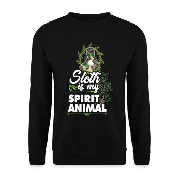 sloth is my spirit animal - Unisex Pullover - Schwarz - Vorne - Alina (178cm) & Michal (187cm)