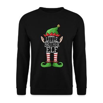 Little Elf Brother Xmas Christmas Family Costume - Unisex Sweatshirt - black - Front - Alina (178cm) & Michal (187cm)