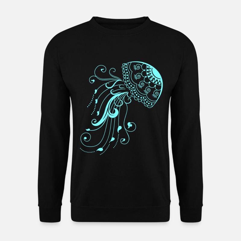 Qualle Meerestier Neon fisch Strand - Unisex Pullover - Schwarz