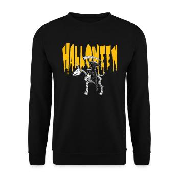 Faucheuse d'Halloween sur Licorne - Sweat-shirt Unisexe - noir - Devant - Alina (178cm) & Michal (187cm)