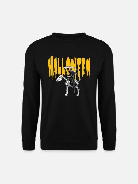Halloween Sensenmann Auf Einhorn - Unisex Pullover - Schwarz