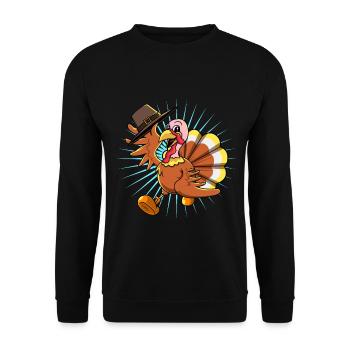 Thanksgiving cadeau animal de remerciement - Sweat-shirt Unisexe - noir - Devant - Alina (178cm) & Michal (187cm)