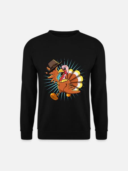 Truthahn Erntedankfest Thanksgiving Tier Geschenk - Unisex Pullover - Schwarz