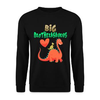 Big Brotherasaurus Dinosaur Big Brother - Unisex Sweatshirt - black - Front - Alina (178cm) & Michal (187cm)