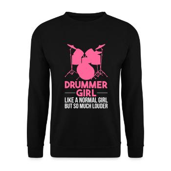 Drums Drummer Drumsticks Drummer Girl - Unisex Sweatshirt - black - Front - Alina (178cm) & Michal (187cm)