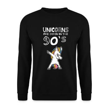 Unicorn Dab Dance 90's Kid Birthday Gift Idea - Unisex Sweatshirt - black - Front - Alina (178cm) & Michal (187cm)