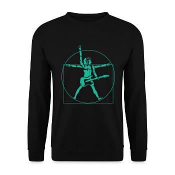 Da Vinci Rock Guitar Guitarist Retro Gift - Sweat-shirt Unisexe - noir - Devant - Alina (178cm) & Michal (187cm)