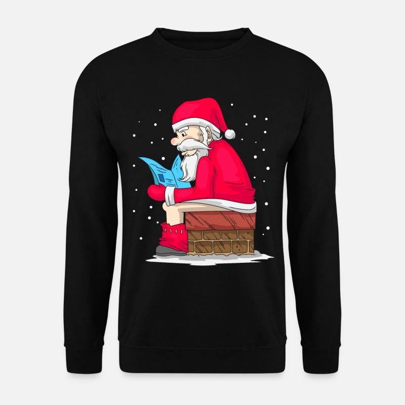 Weihnachtsmann Weihnachten Santa Claus Kacken - Unisex Pullover - Schwarz