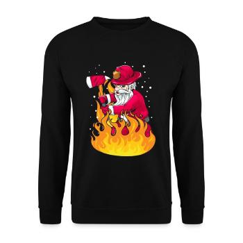 Noël Santa pompier cadeau - Sweat-shirt Unisexe - noir - Devant - Alina (178cm) & Michal (187cm)