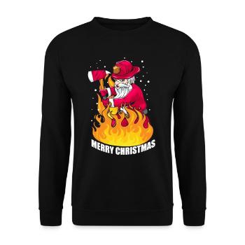 Noël Santa pompier cadeau - Sweat-shirt Unisexe - noir - Devant - Alina (178cm) & Michal (187cm)